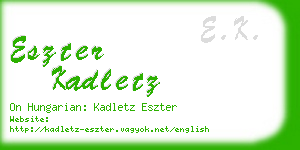 eszter kadletz business card